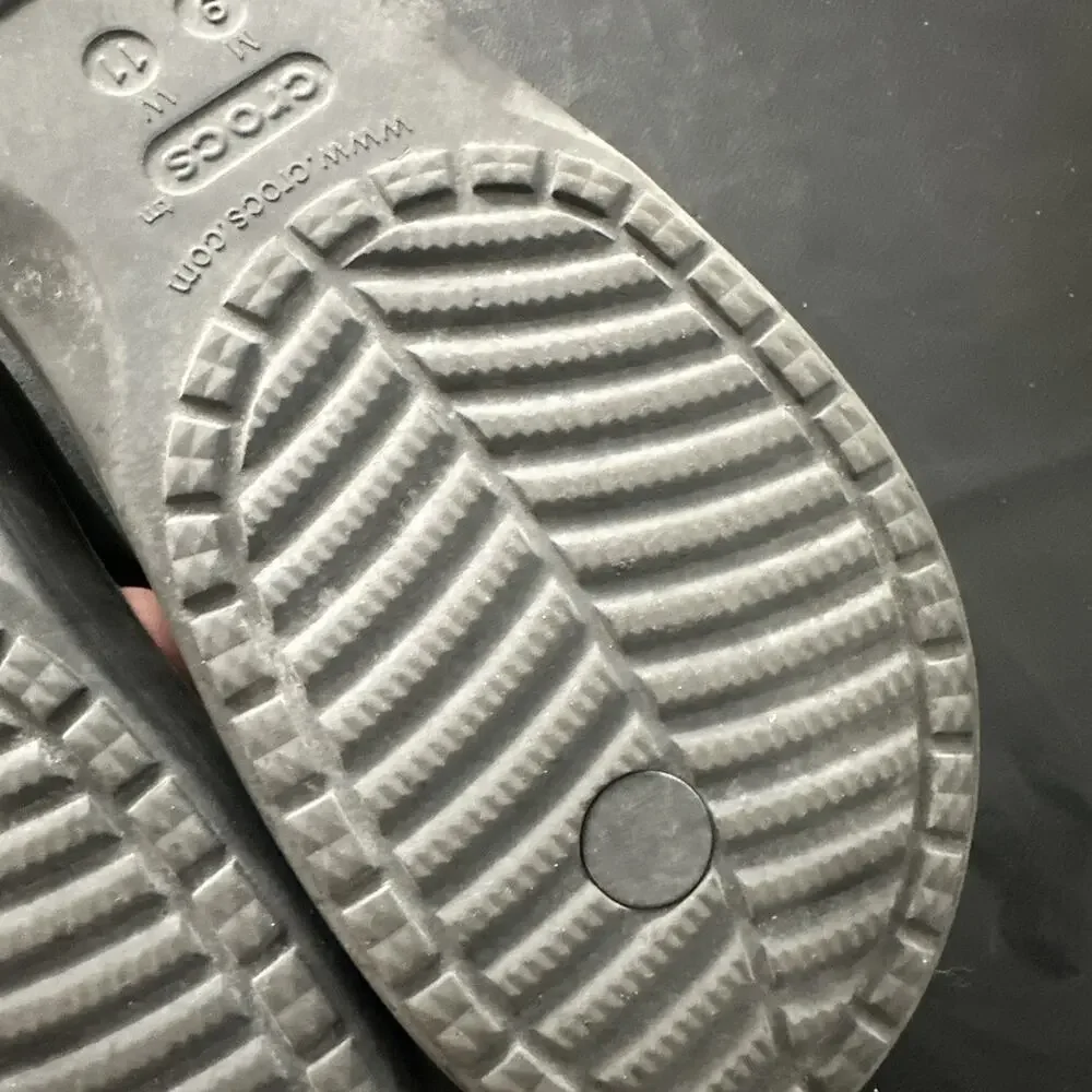 Crocs Modi Sport Flip Flop Sandals Black Men's 9 - Women’s 11 - 975